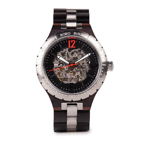 Mechanical Waterproof Wood Grain Watch